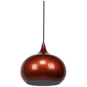 Kirby Inverted Bowl Metal Cord Drop Pendant Light Lamp - Pearl Copper