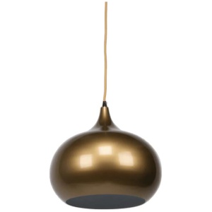 Kirby Inverted Bowl Metal Cord Drop Pendant Light Lamp - Pearl Gold