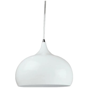 Kirby Inverted Bowl Metal Cord Drop Pendant Light Lamp - White
