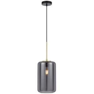 Korova Modern Pendant Hanging Lamp Light Glass Metal Brass Matt Smoke