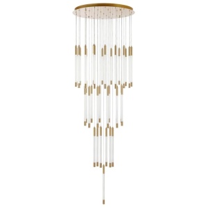 Kurtz Contemporary Pendant Hanging Lamp Light Metal Acrylic Gold Gloss