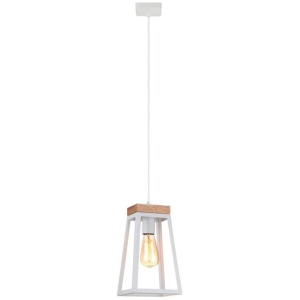 LATERNA Pendant Lamp Light Interior ES Matte White Wood Trapezium OD170mm