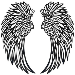 LED Angel Wing Metal Wall Art Wrought Iron Wings Sculpture Fairy Lights