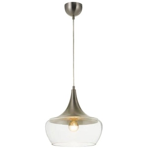 Landy Vintage Pendant Hanging Lamp Light Glass Clear Nickel