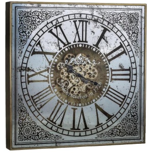 Large Square Wall Mirror Fashionable Wall Clock With Moving 3D Mechanism 82CM