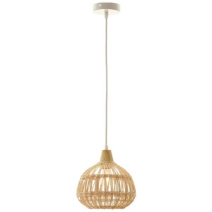 Lawton Oriental Rattan Shade Hanging Pendant Light Lamp Natural/Cream