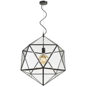 Lazlo Modern Pendant Hanging Lamp Light Glass Solid Brass Clear Black