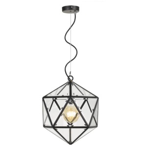 Lazlo Modern Pendant Hanging Lamp Light Solid Brass Glass Black Clear