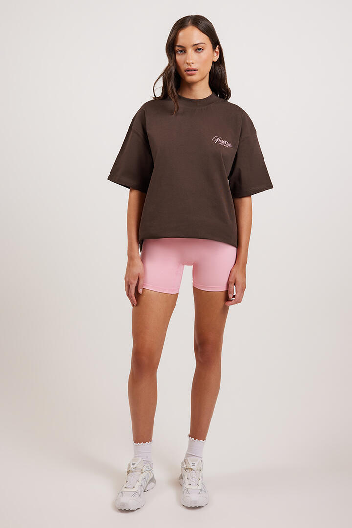 Leelo Active Sports Club T-Shirt Dark Chocolate/Peony
