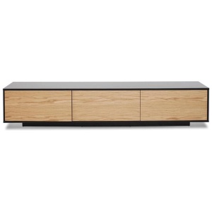Letty 2.3m Wooden Entertainment Unit - Black with Natural Drawers by Interior Secrets - AfterPay Available