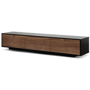 Letty 2.3m Wooden Entertainment Unit - Black with Walnut Drawers by Interior Secrets - AfterPay Available