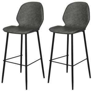 Levede 2x Bar Stool Counter Chair PU Leather Kitchen Pub Restaurant Padded Seat