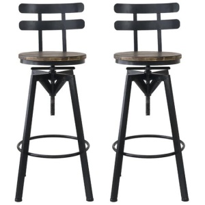 Levede 2x Bar Stool Industrial Adjustable