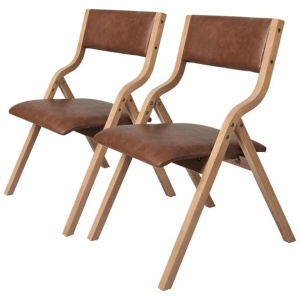 Levede 2x Dining Chairs Foldable PU Leather Kitchen Chair Lounge Room Padded