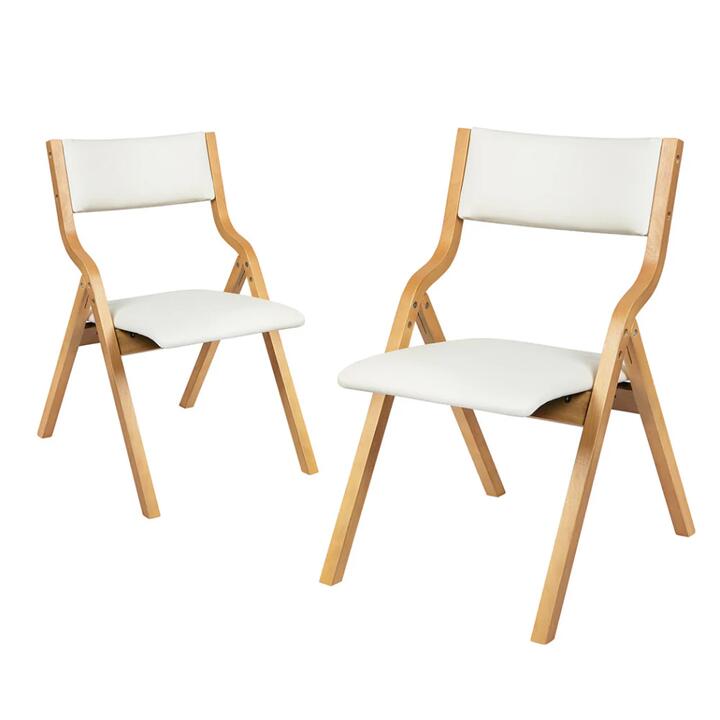 Levede 4x Dining Chairs Foldable PU Beige