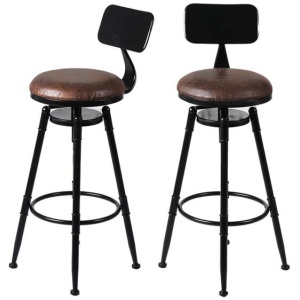 Levede 4x Industrial Bar Stools Kitchen Stool PU Leather Barstools Chairs