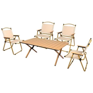 Levede Folding Camping Table Chair Set Portable Picnic Outdoor Egg Roll BBQ Desk