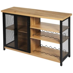 Levede Industrial Bar Cabinet Wine Steamrack Glasses Farmhouse Adjustable 120CM