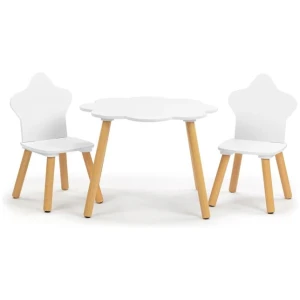 Liam Kids Furniture Cloud Table and 2x Star Chairs - White/Oak