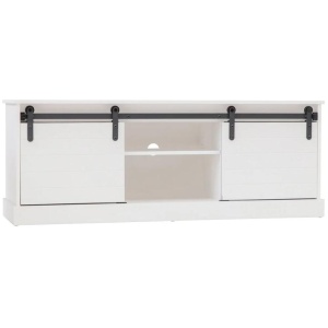 Liberty Modern Entertainment Unit TV stand W/ 2-Door 2-Open Shelves - White