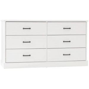 Liberty Modern Wooden Chest Of 6-sDrawers Dresser Storage Cabinet - White