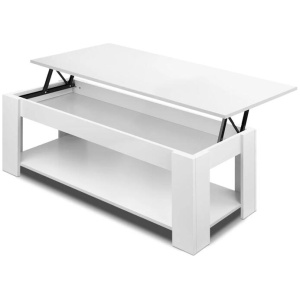 Lift Up Top Mechanical Coffee Table - White