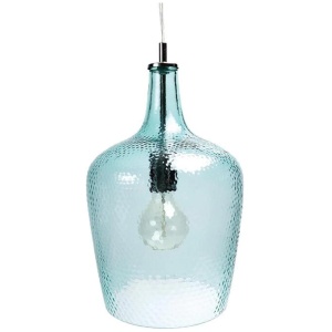 Lily Glass Shade Hanging Pendant Lamp - Aqua Blue