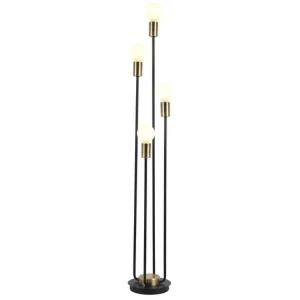 Lincoln 4-Lights Standing Floor Lamp Metal Base - Antique Brass