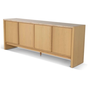 Linden 2.1m Travertine Top Sideboard Unit - Creme Ash by Interior Secrets - AfterPay Available