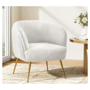Livia Accent Boucle Armchair White