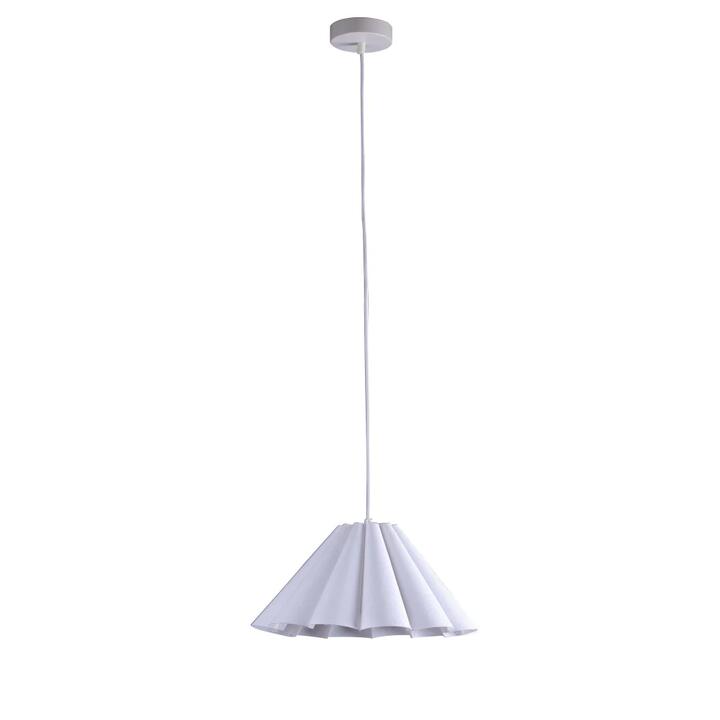 Loca Vintage Metal Base Fabric Shade Hanging Pendant Light Lamp White