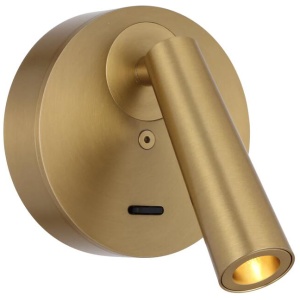 Lodan Industrial Wall Lamp Light Aluminium Brass Matte