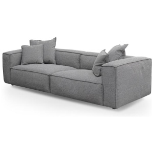 Loft 4 Seater Fabric Sofa with Cushion and Pillow - Graphite Grey by Interior Secrets - AfterPay Available