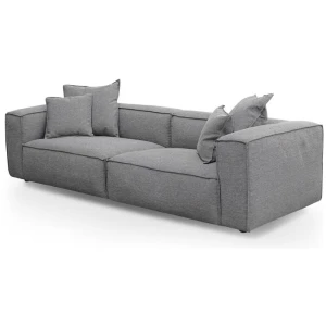 Loft 4 Seater Fabric Sofa with Cushion and Pillow - Graphite Grey by Interior Secrets - AfterPay Available
