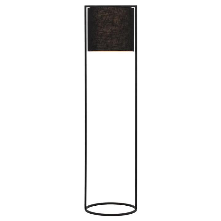 Loftus Industrial Standing Floor Lamp Light Metal Fabric Antique Black Black