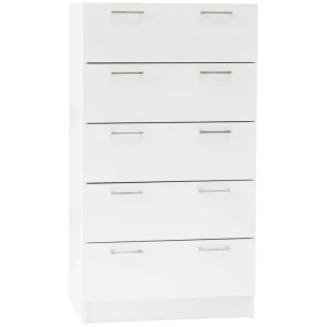 Lorenzo Chest of 5-Drawer Tallboy Storage Cabinet - White