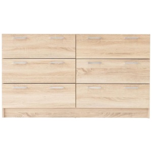 Lorenzo Chest of 6-Drawer Lowboy Sideboard Storage Cabinet - Light Sonoma Oak