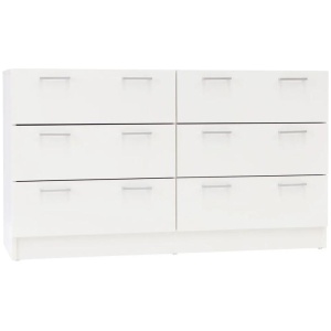 Lorenzo Chest of 6-Drawer Lowboy Sideboard Storage Cabinet - White