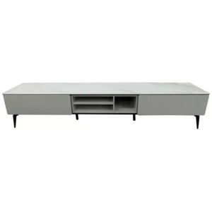 Lucinda Sintered Stone Lowline TV Stand Entertainment Unit 200cm - White