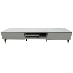 Lucinda Sintered Stone Lowline TV Stand Entertainment Unit 200cm - White