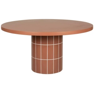Lutetia 1.4m Concrete Round Dining Table - Terracotta by Interior Secrets - AfterPay Available