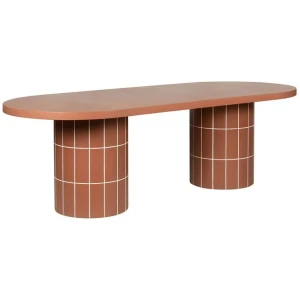 Lutetia 2.4m Concrete Oval Dining Table - Terracotta by Interior Secrets - AfterPay Available