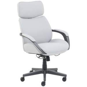 Luxo Ergonomic PU Leather Computer Study Home Office Excecutive Chair - Light Grey