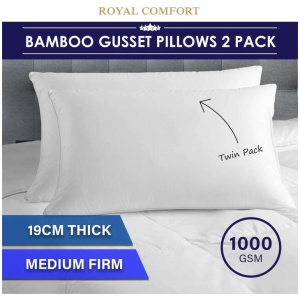 Luxury - Bamboo Gusset Pillow - Twin Pack