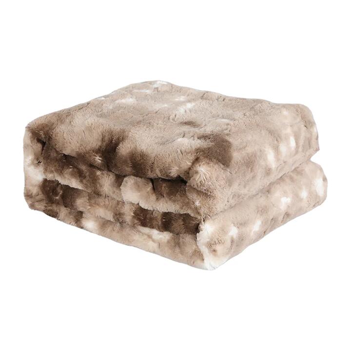 Luxury Tie-Dyed Blanket - Brown | 152cm x 203cm | 500GSM Ultra-Soft Faux Fur