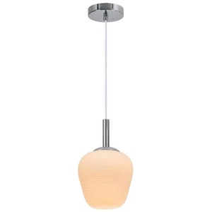 Lydia Glass Modern Elegant Pendant Lamp Ceiling Light - Chrome