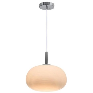 Lyndie Glass Modern Elegant Pendant Lamp Ceiling Light - Chrome