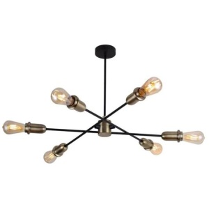 Lynsey Modern Elegant Pendant Lamp Ceiling Light - Black & Antique Brass