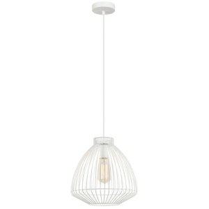 MANU Pendant Lamp Light Interior ES OD300mm H285mm White Cone (Concave) Wire Cage