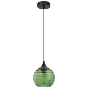 MARBRE Pendant Lamp Light Interior ES OD170mm H180mm Wine Glass Green Wavy Glass